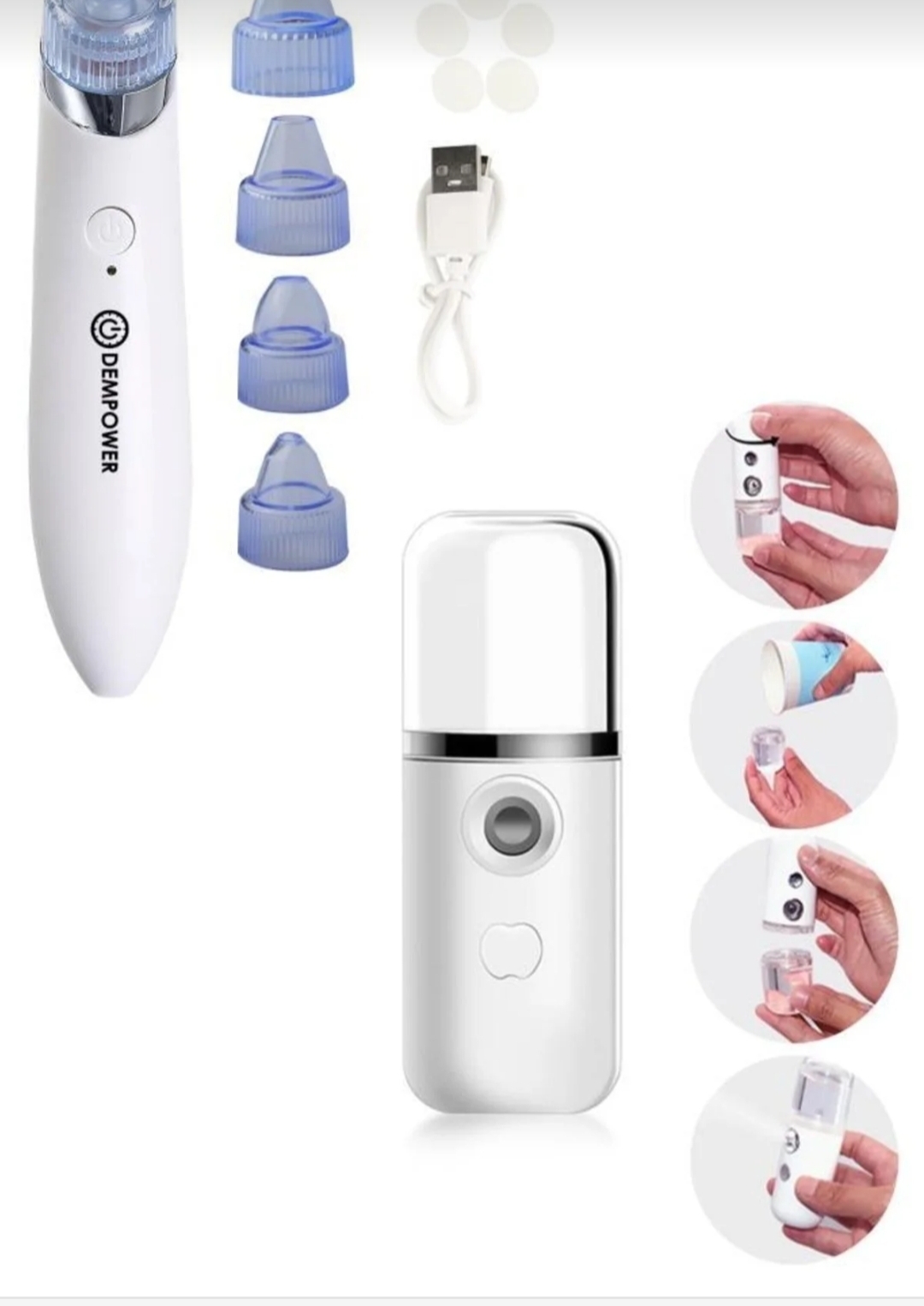 دستگاه بخور مینی+دستگاه پاک کننده صورت با مکشDempower