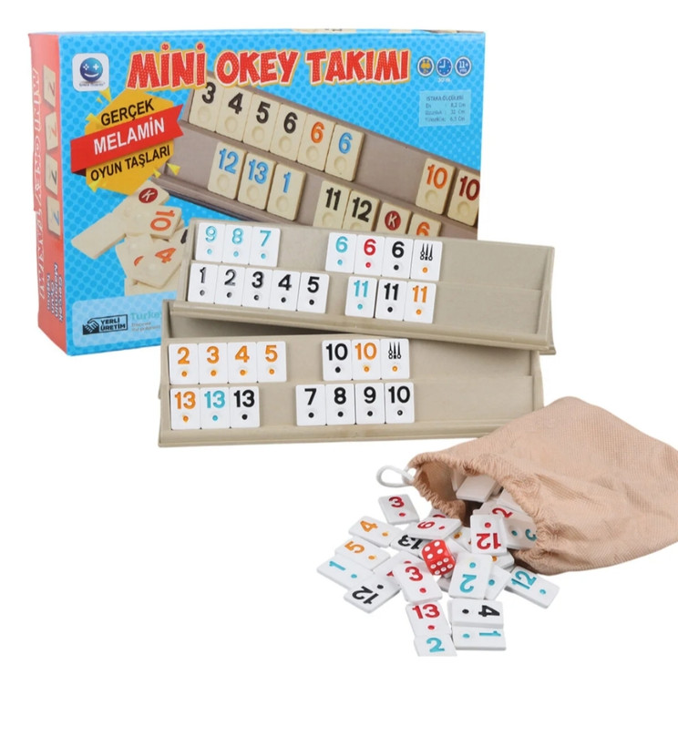 🎲 ست مینی اوکی رومیزی (Mini Okey Takımı) با مهرههای ملامین
