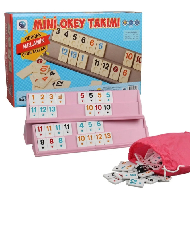 🎲 ست مینی اوکی رومیزی (Mini Okey Takımı) با مهرههای ملامین