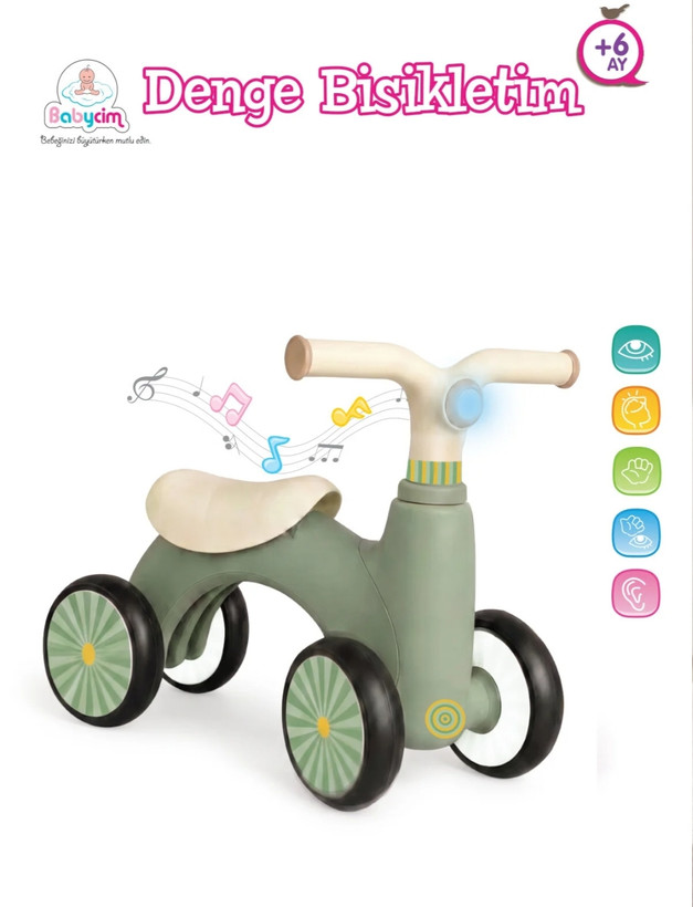 دوچرخه تعادلی چهارچرخ Babycim رنگ سبز