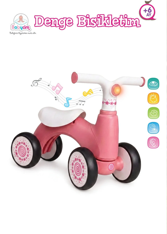 دوچرخه تعادلی چهارچرخ Babycim رنگصورتی
