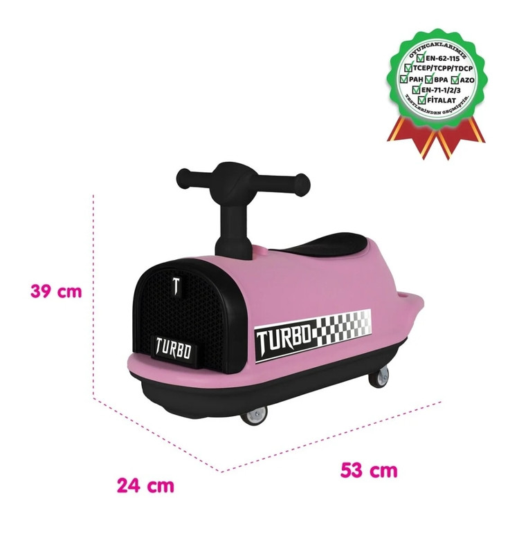 ماشین بازی کودک توربو بینگیت صورتی | İlk Arabam Turbo Bingit